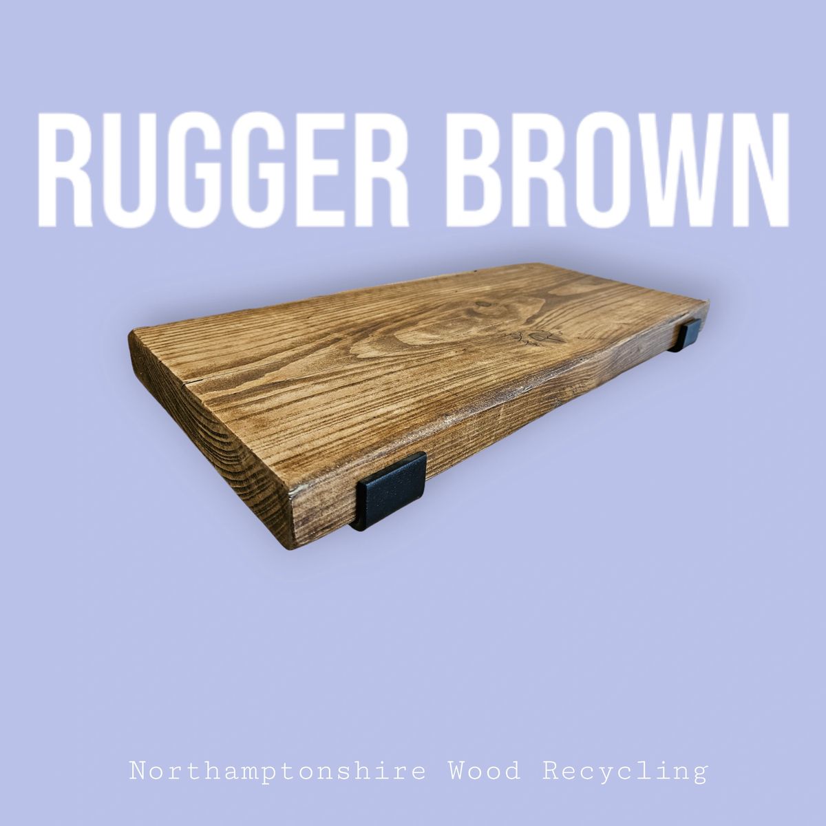 Rustic Wooden Shelf in Rugger Brown finish 22cm standard width